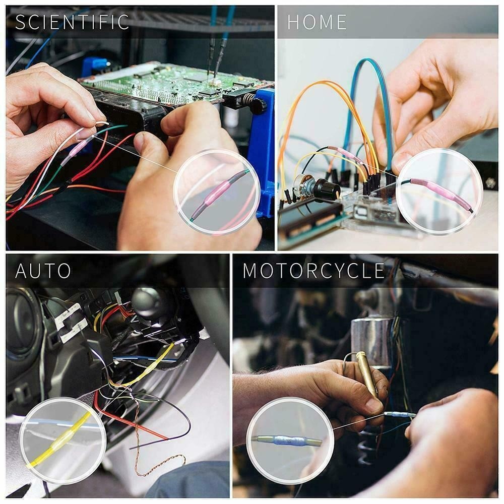 200PCS Heat Shrink But Connector Waterproof Electrical Wire Marine Butt Splice