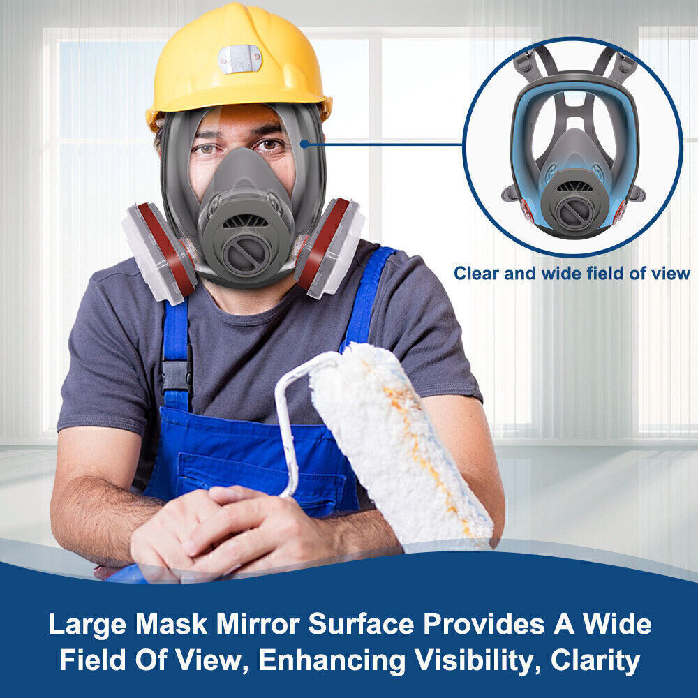 Full Face Respirator Gas Mask Carbon Filter For Auto Car Painting Spraying Safe