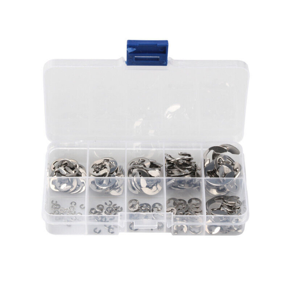 600PCS E-Clip External Retaining Snap Internal Circlip Ring Kit Stainless Steel