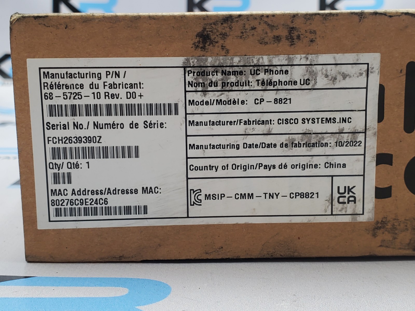 NEW Cisco CP-8821 Wireless IP VoIP Phone