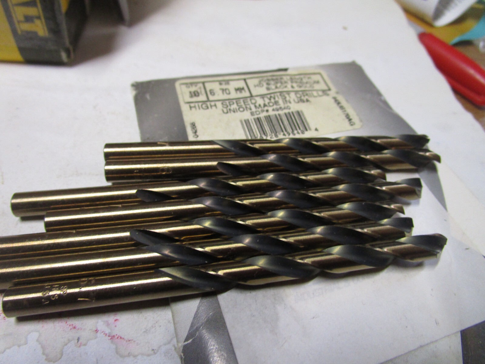 6.70mm HSS 135° Split Point Black and Gold Finish Jobber Drill QTY 7