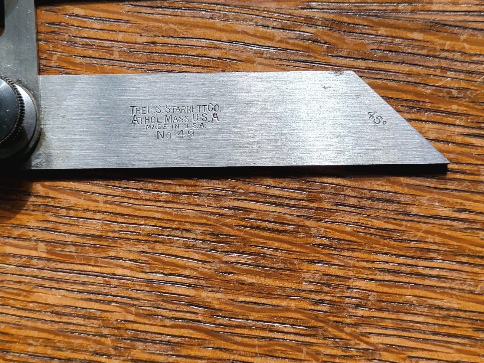 Vintage L. S. Starrett No. 49 Combination Bevel (30°/45°/60° Angles) w/Box NOS