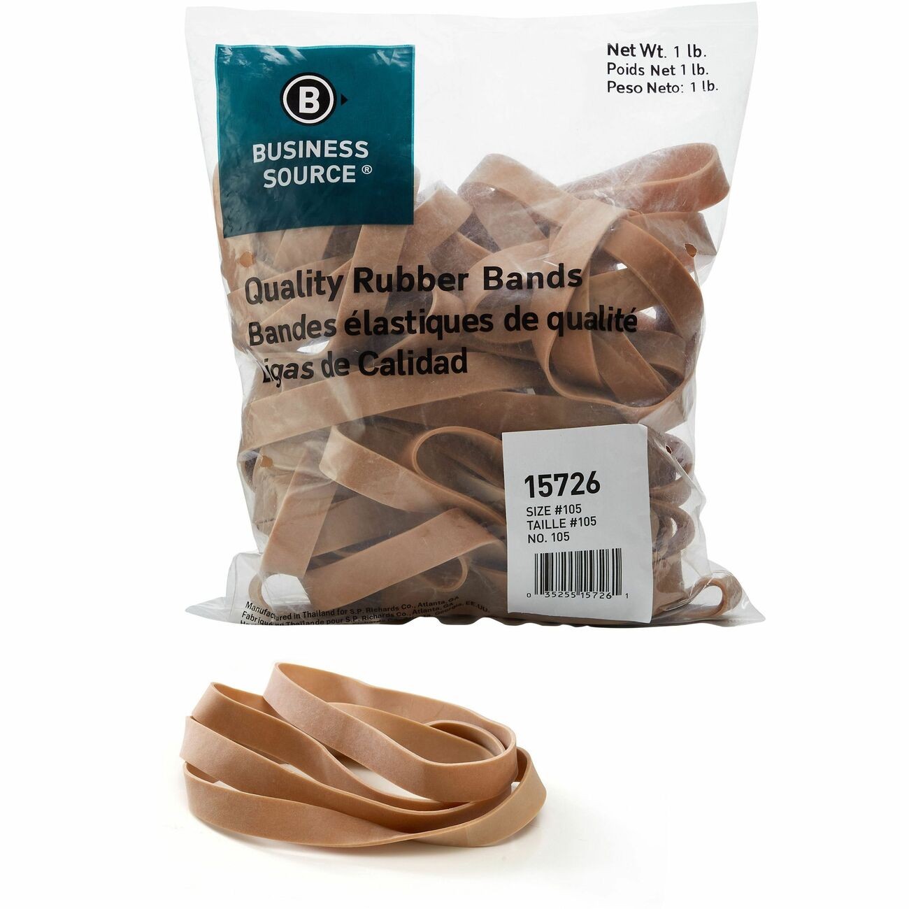 Business Source BSN15726 Rubber Bands #105 5in x 0.63in 60/Pack