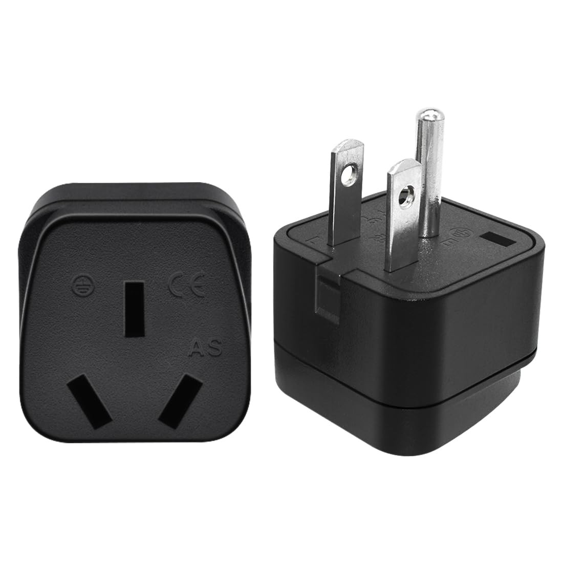 NEMA 5-15P to AU AS3112 Power Adapter – 2 Pack US to Australia Plug Cord