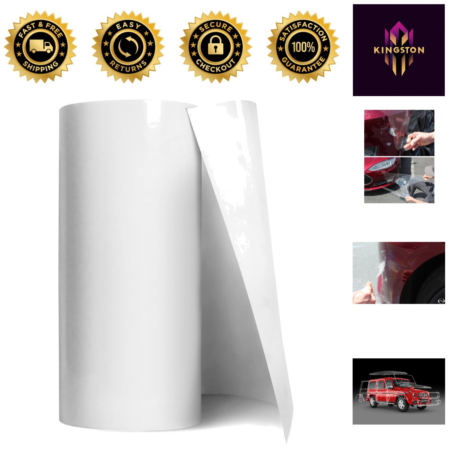 Scratch Resistant Clear Vinyl Wrap, 12″ x 60″, Ideal for Car Paint Protection