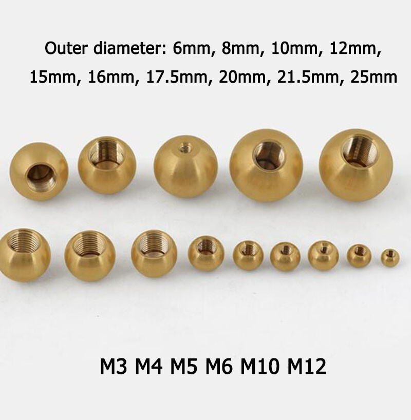 M3 M5 M6 M10 M12 Pure Copper Internal Thread Nut Threaded Ball Diameter 6mm-25mm