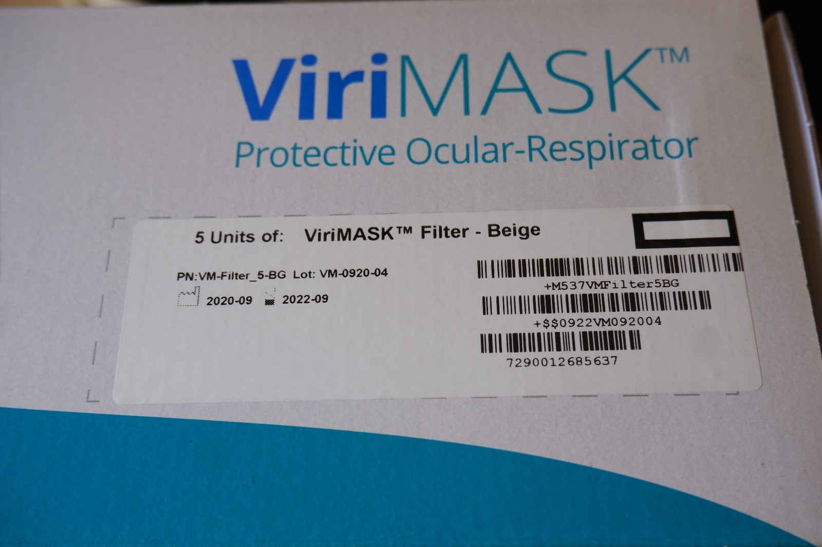 ViriMask Protective ocular respirator Large Red V60+ 10 filters made in Israel