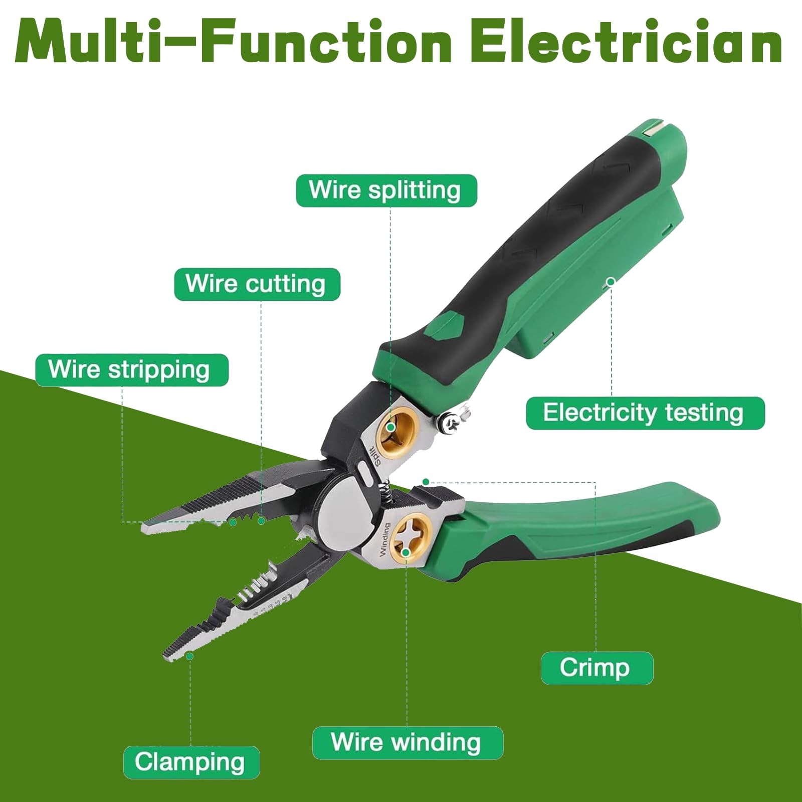 2026 New 8 in 1 Wire Stripper with Voltage Tester, 2 PCS Multifunctional Heav…