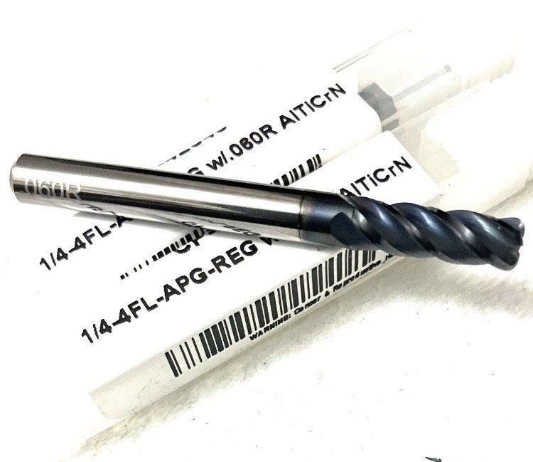 1/4″ 4FL Corner Radius End Mill .06R Solid Carbide AlTiCrN Carbide Plus CP-42343