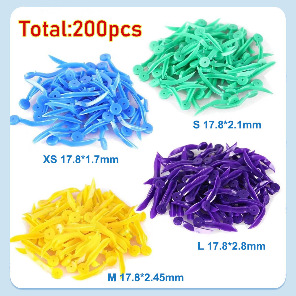 200Pcs Dental Disposable Plastic Wedge With Holes Round Stern Wave Poly-Wedge