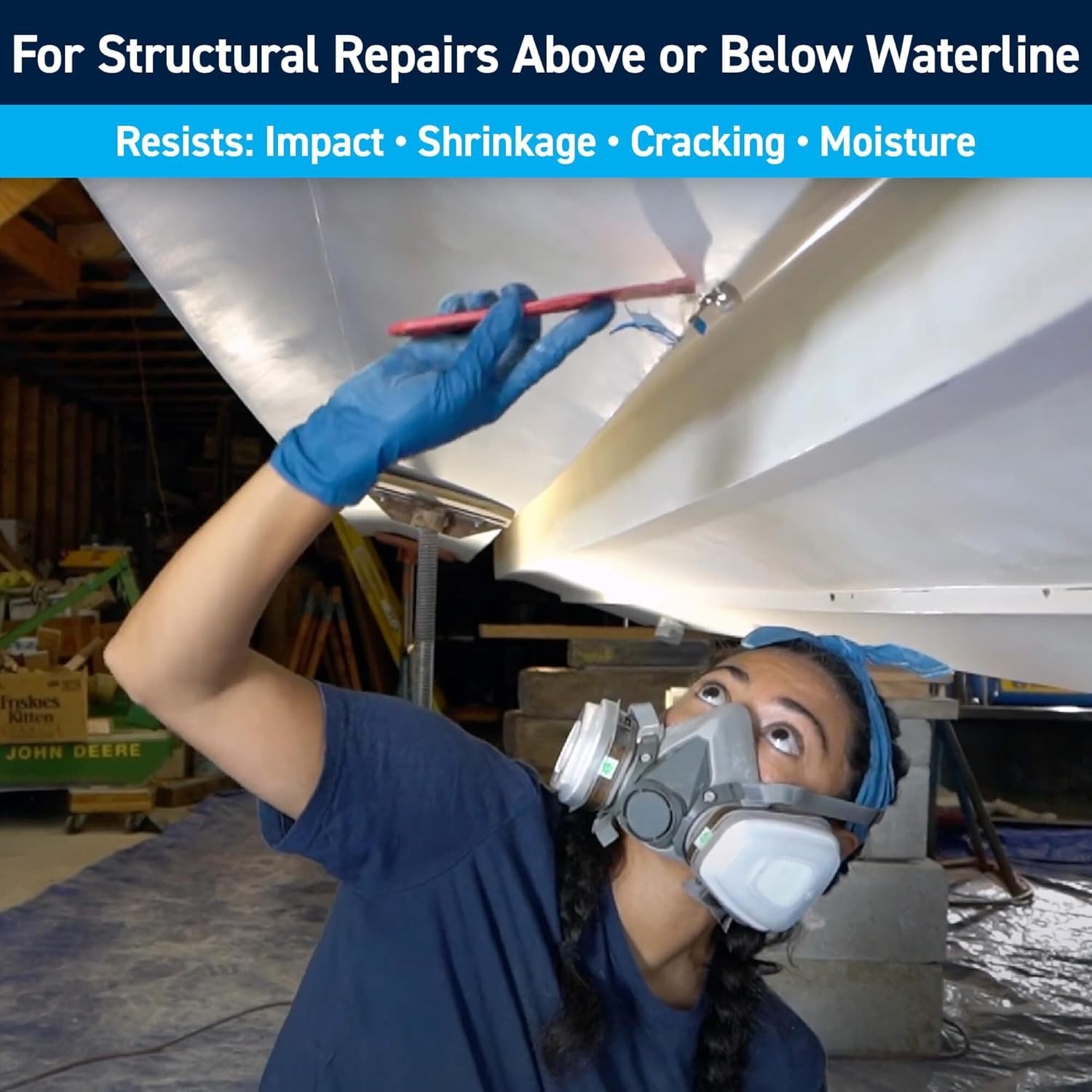 Versatile Fiber Reinforced Putty – 32oz for Marine, Auto, and Home Repair Needs