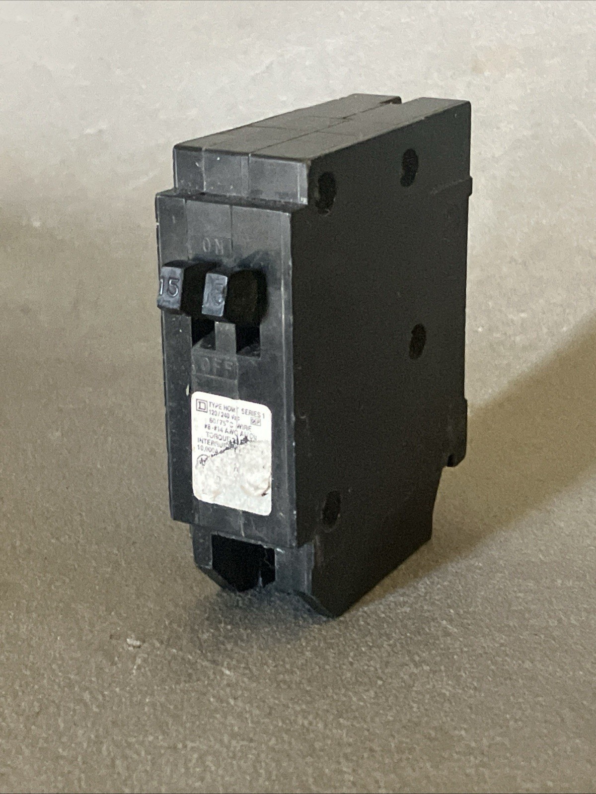 Square D Homeline 15A Twin 1PTandem Circuit Breaker HOMT1515 15/15 AMP USED