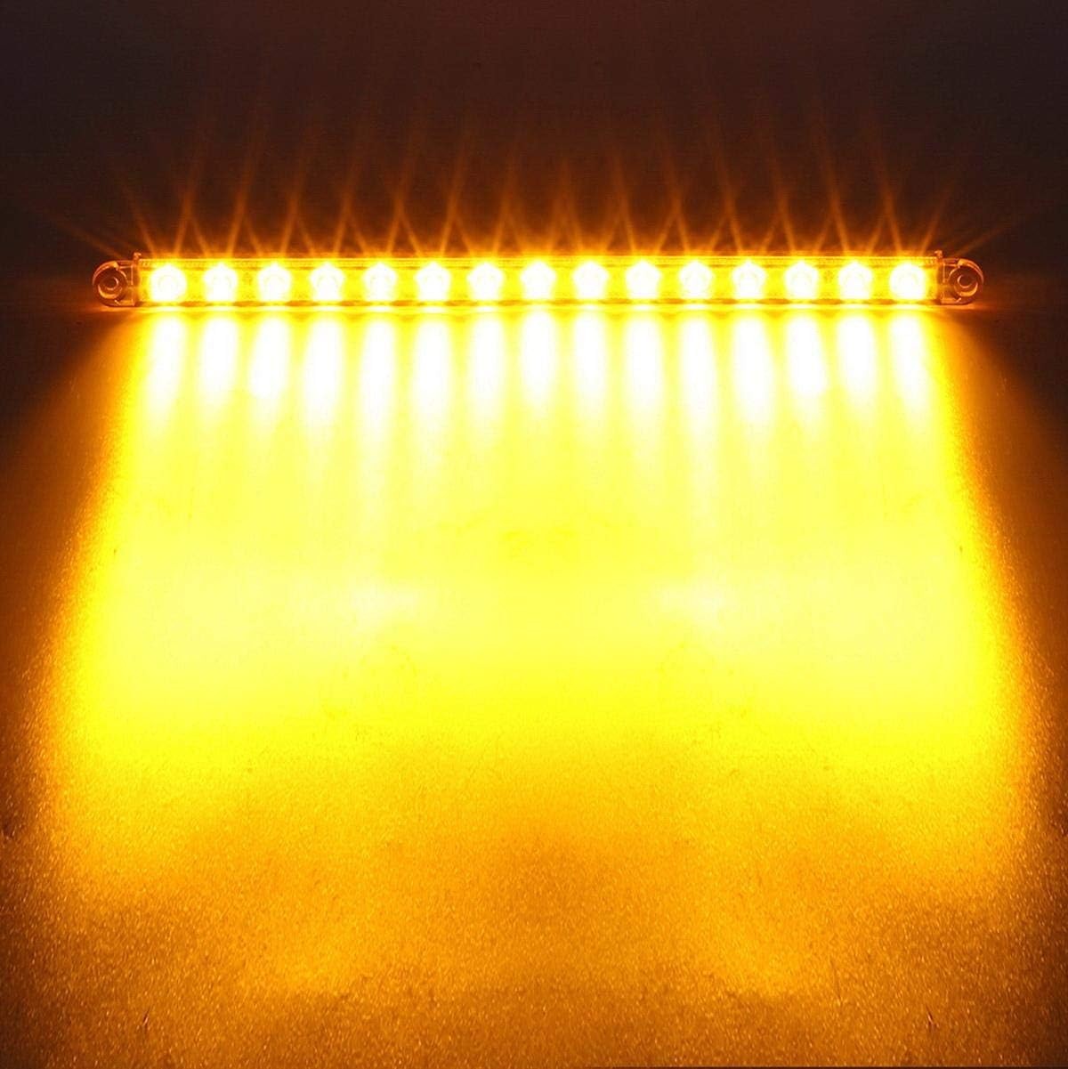 2Pcs 12″ Amber Led LED Trailer Light Bar 15-2835-SMD Clear Lens with Chrome
