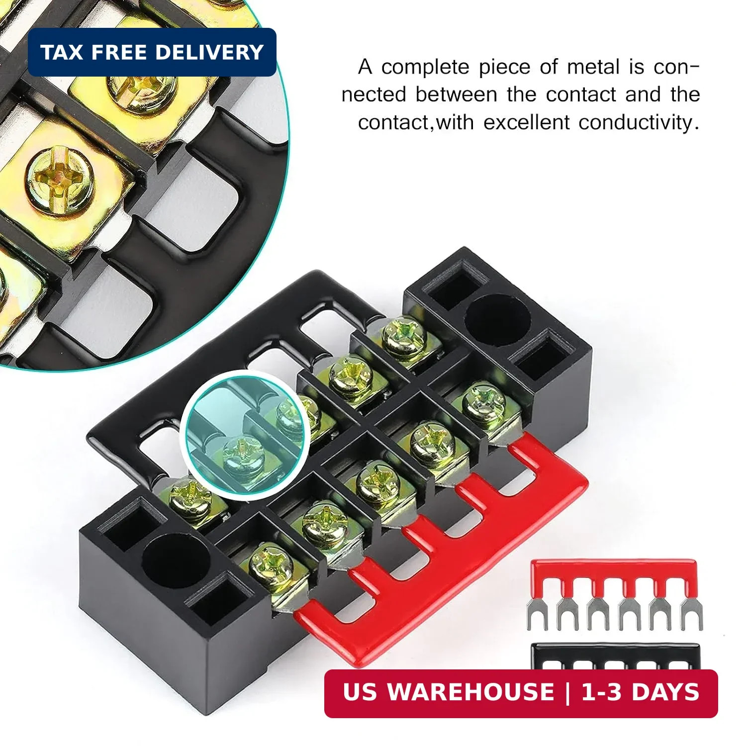 Terminal Block, 24Pcs 600V 15A Dual Row Screw Terminal Strip, 3/4/5/6 | Position