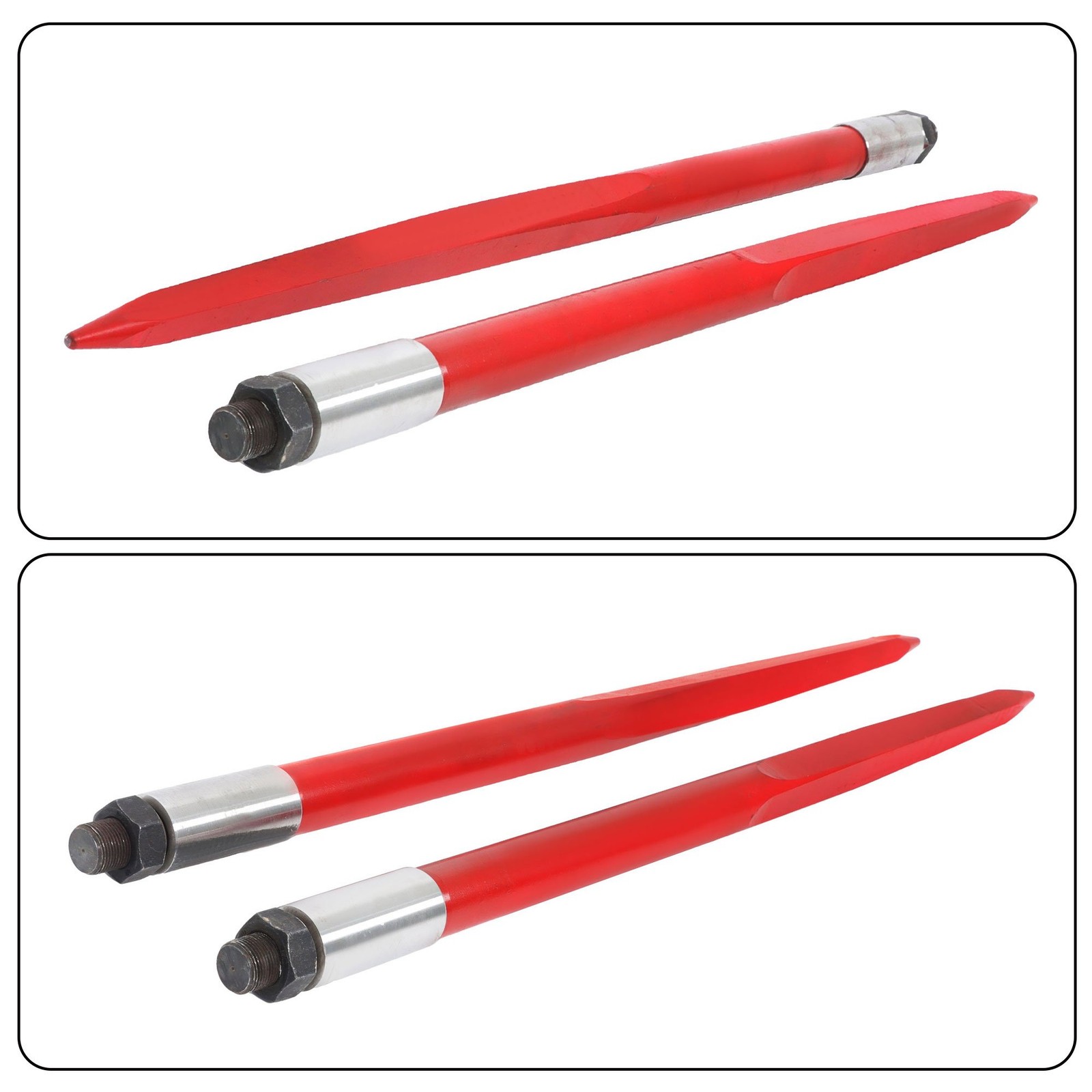 2 Pack 39″ Hay Bale Spear 3000 lbs Capacity Spike Fork Fit For Tractors Loaders
