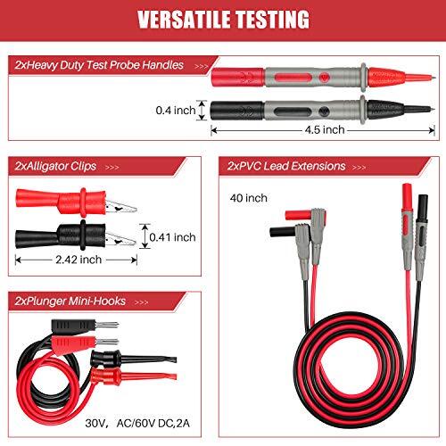 8Pcs Multimeter Test Leads Set w/Alligator Clips,1000V 10A CAT III & CAT IV 600V