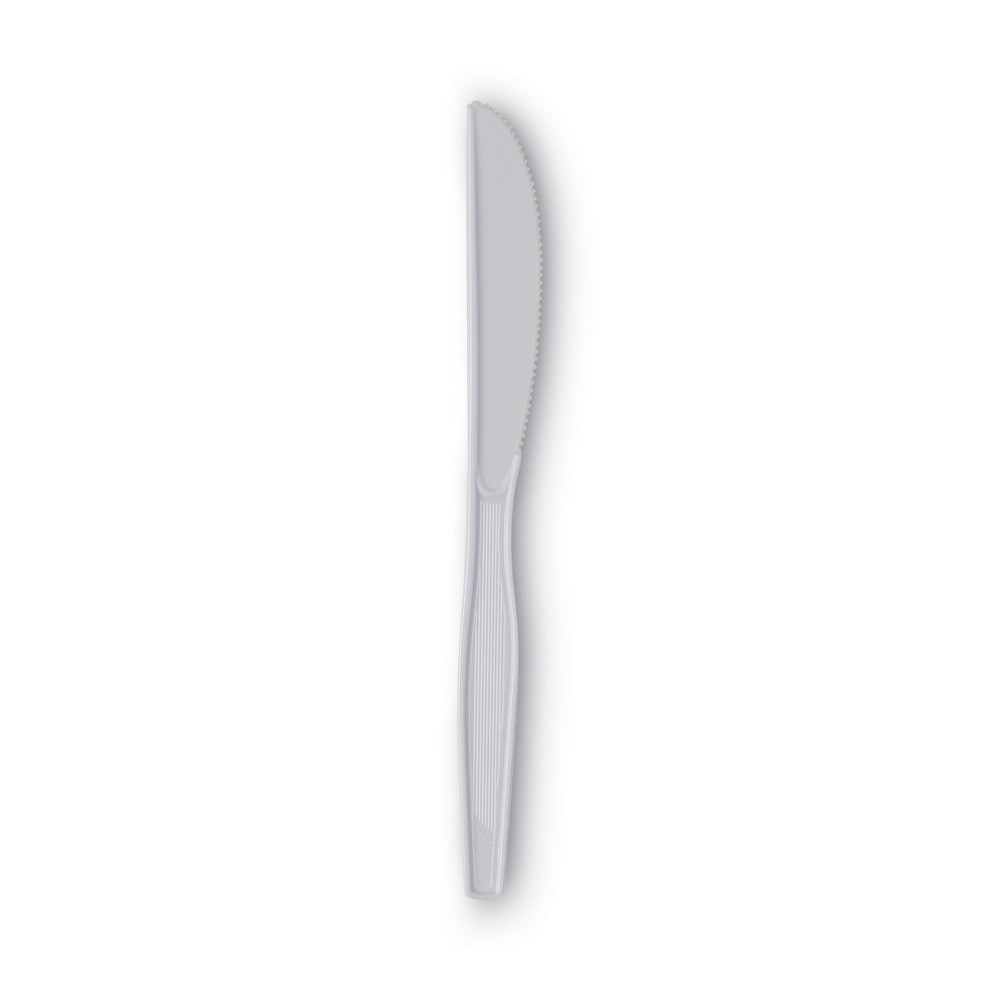 Dixie KM217 Heavy Medium Weight Knives Plastic Cutlery – White (1000/Carton) New