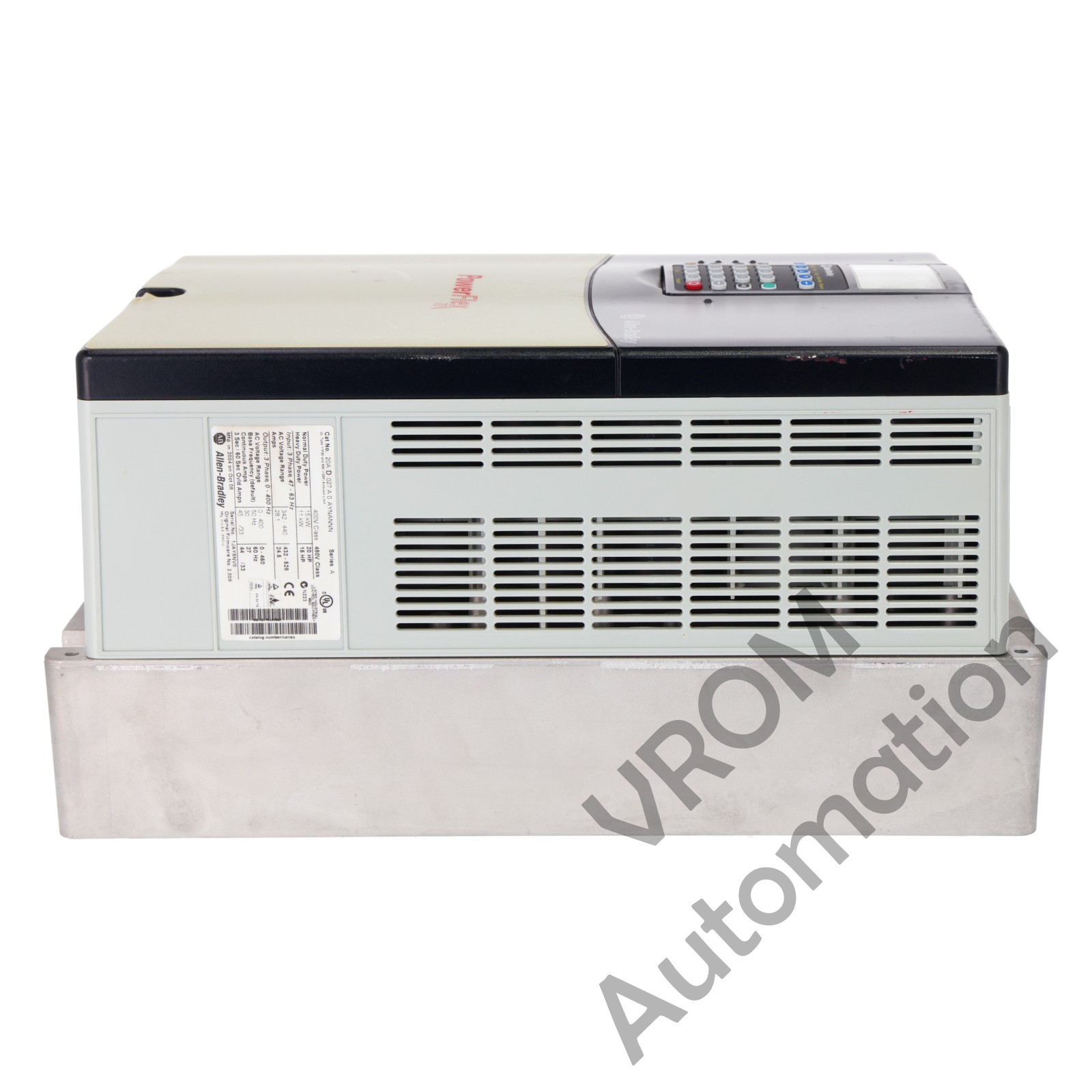 Allen Bradley 20AD027A0AYNANNN /A PowerFlex 70 480V 27A 20HP Normal Duty 15HP He