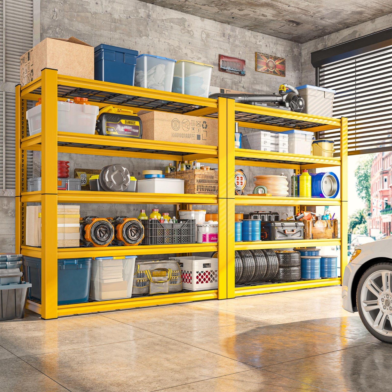 1Pcs Storage Shelves Garage Shelving Heavy Duty Shelving Units & Storage,Yellow