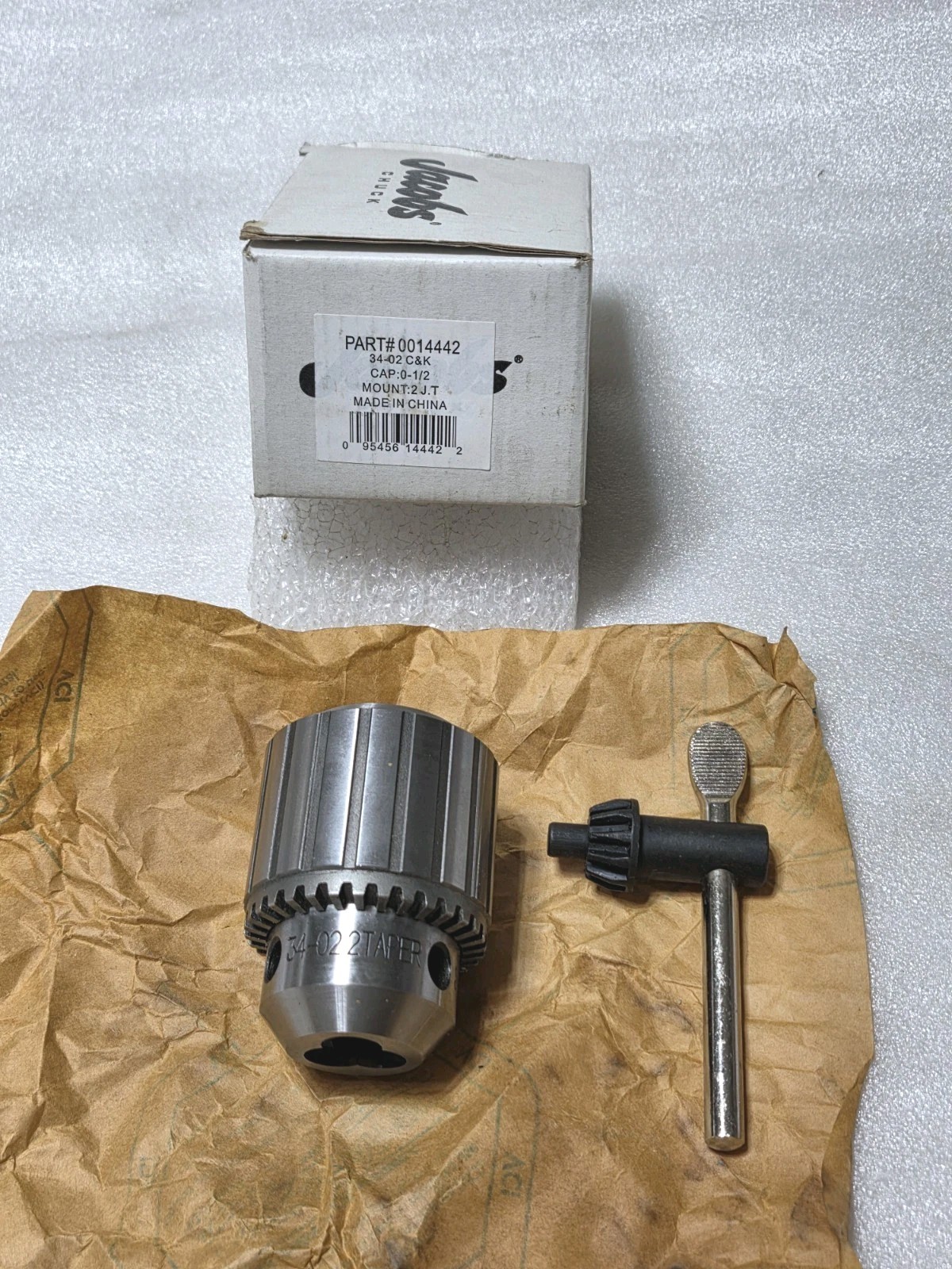 Jacobs Chuck 14442, 34-02, Capacity 0-1/2″ , Tapered Mount 2 J. T.