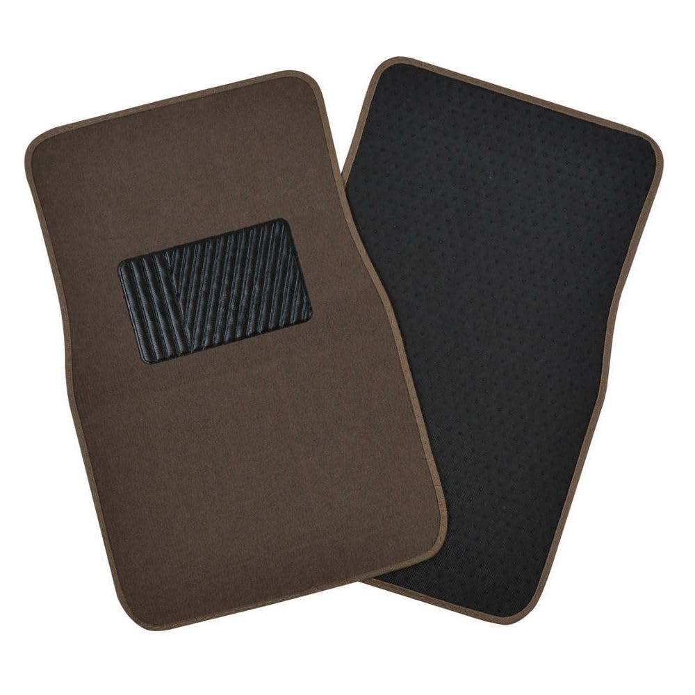 Dark Beige Rear Floor Mats 4pc Nylon Rubber 11.5×16.5 MT-100