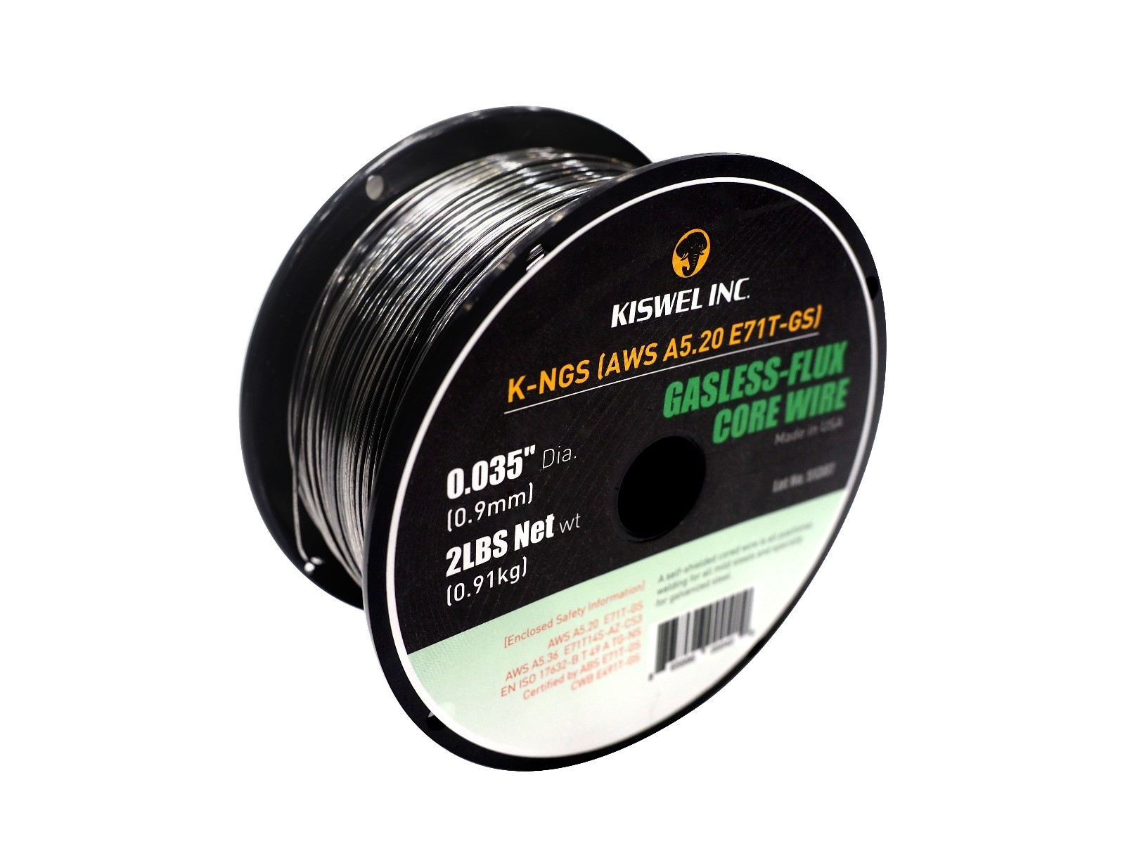 (Made In USA) K-NGS E71T-GS .035in. Dia 2lb Gasless-Flux Core Wire Welding Wire