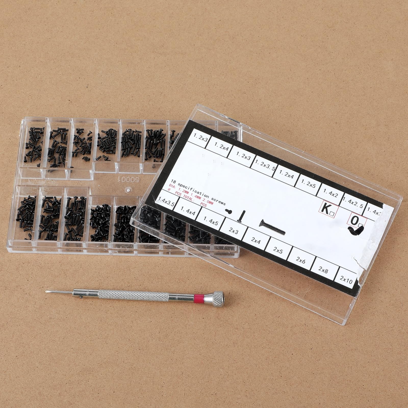 500 Pcs Tiny Screws Tiny Micro Repair Screw Kit M1.2/M1.4/M2.0 Small Replacem…