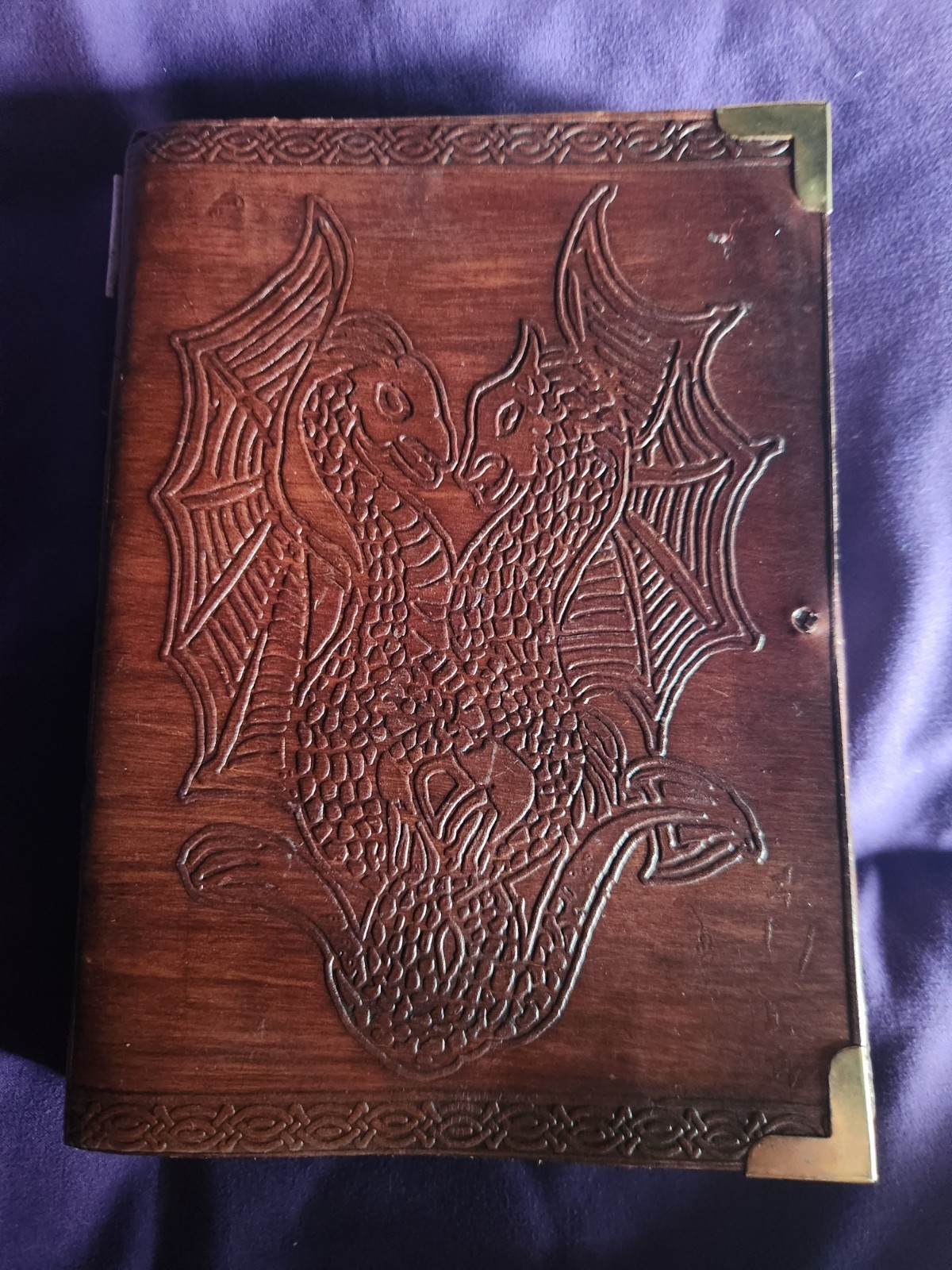 Handmade Embossed Leather Journal Dragon Design Diary Rustic Brown