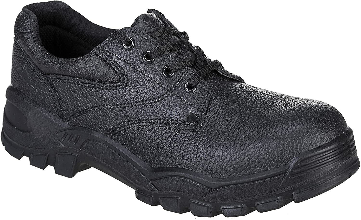 Portwest FW14 Steelite Black Leather Work Boots With Protective Steel Toecap
