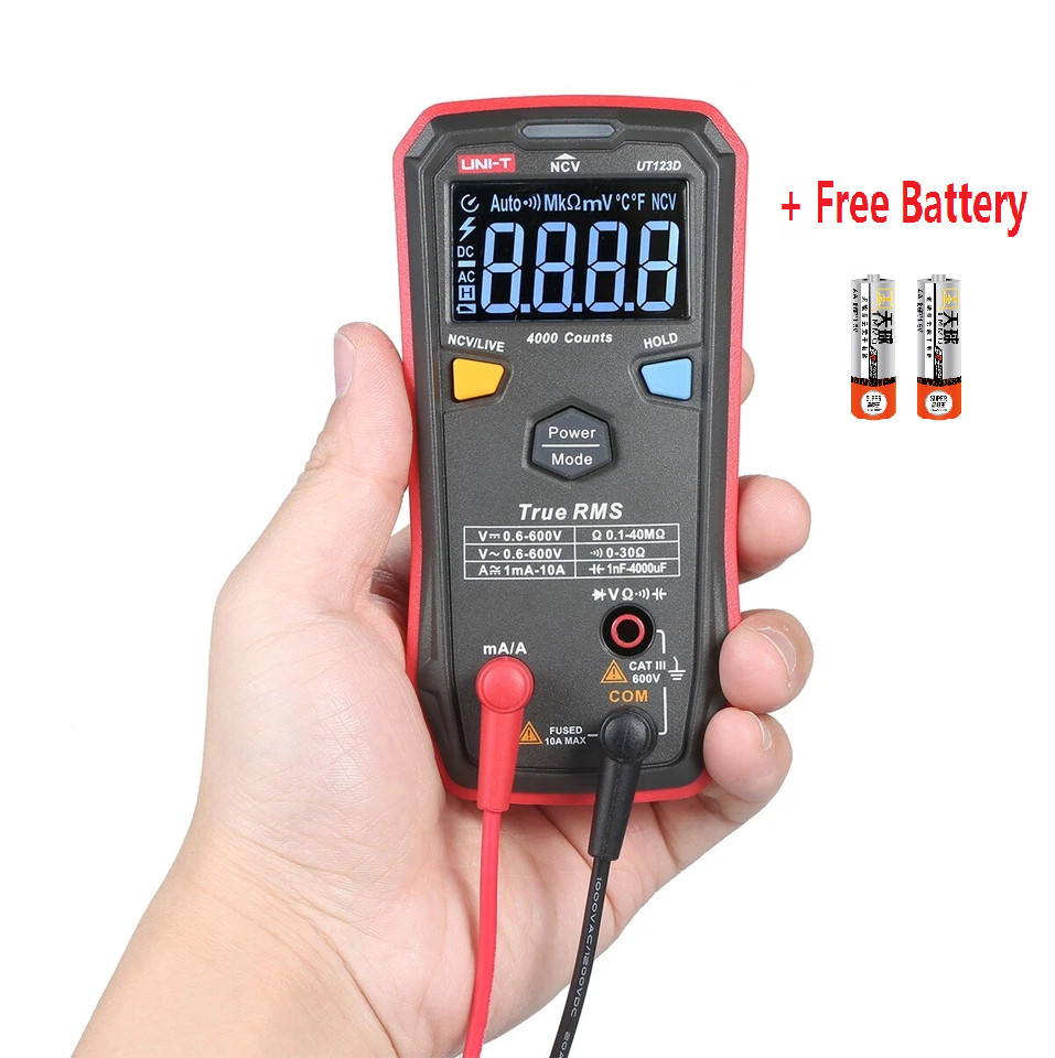 UT123D Digital Multimeter, Smart, True Rms, CAT III 600V, 4000 counts
