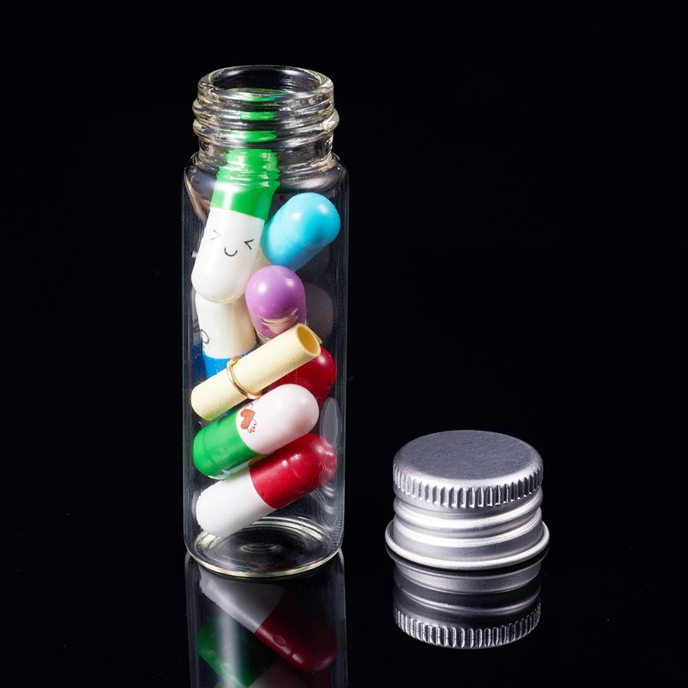 20 PCS 15ml Clear Glass Bottles Candy Bottle with Aluminium Screw Cap…