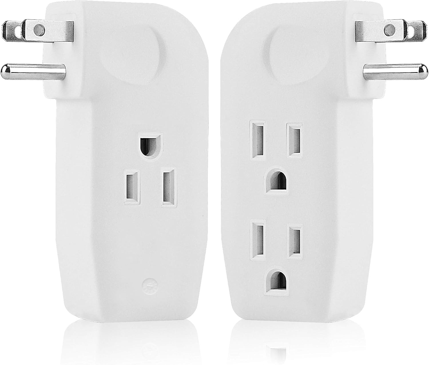 3 Way Outlet Vertical Wall Tap Splitter Adapter with 3 Prong Plug white/1PK