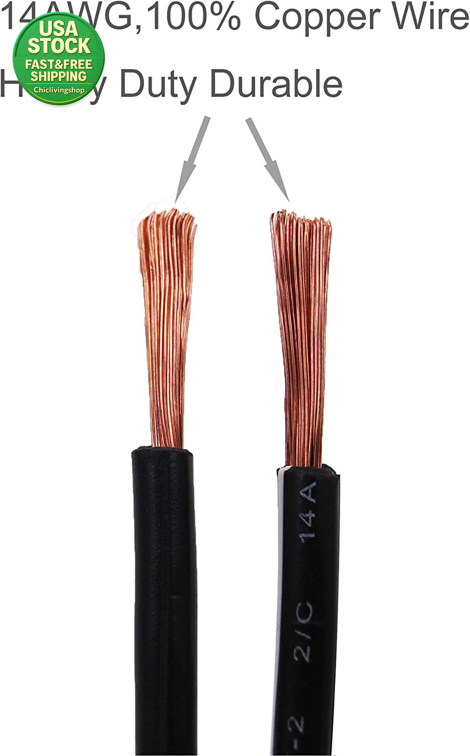 4.9FT 14AWG Battery Alligator Clip to SAE Connector Extension Cable with Fuse
