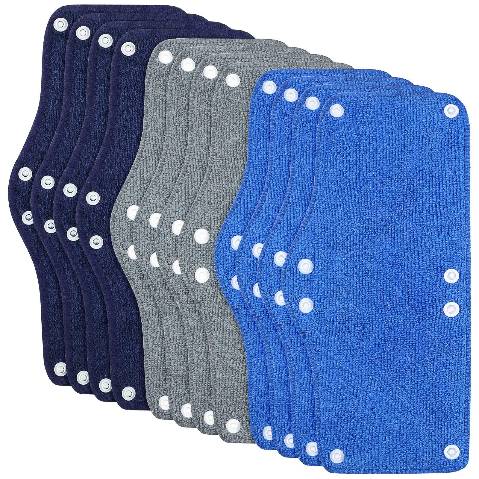 Funtery 12 Pieces Hard Hat Sweatband Washable Reusable Medium, Blue,Gray