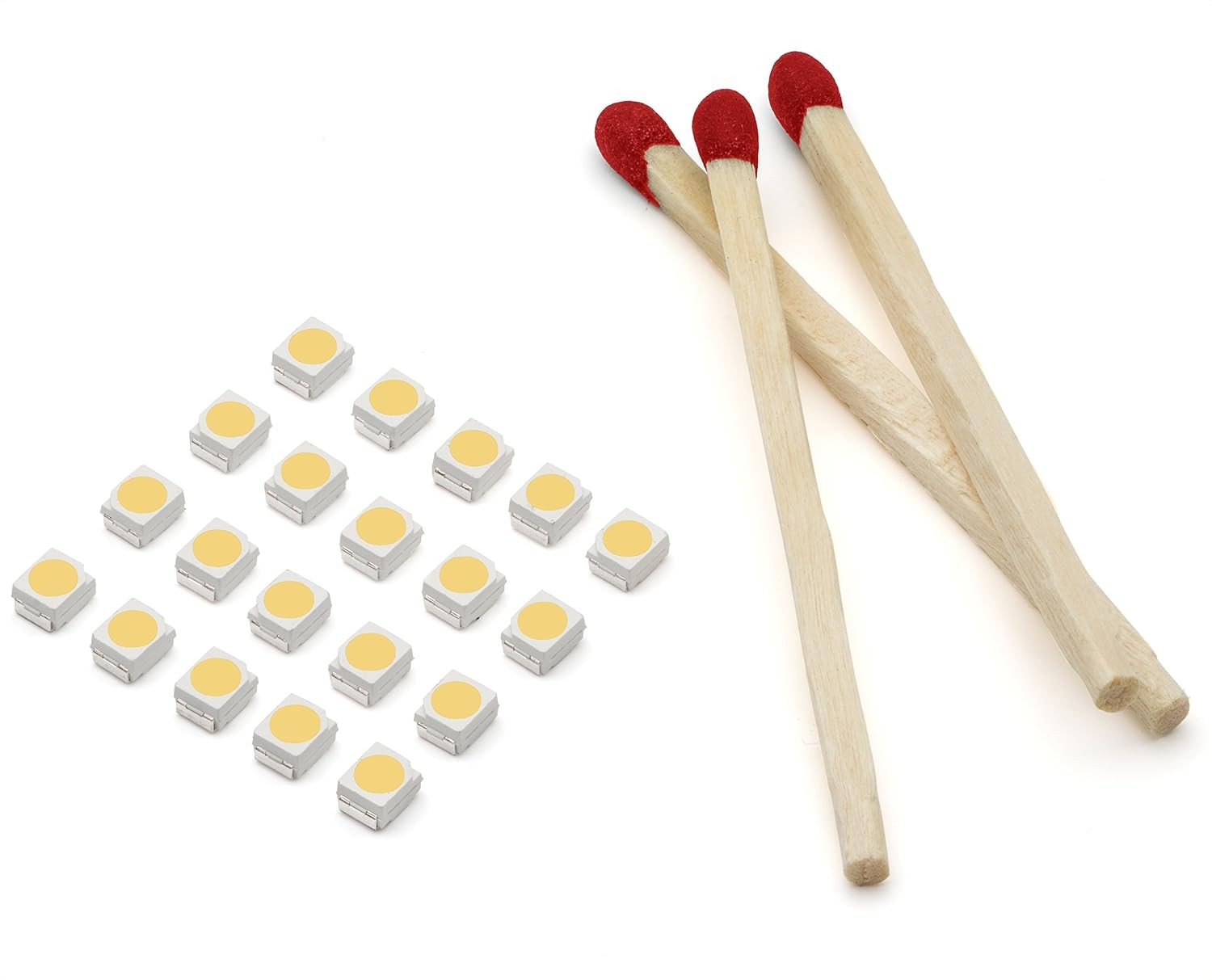 20 Pieces of PLCC-2 Surface Mount LEDs, 3528 Size SMD SMT LED – Warm White