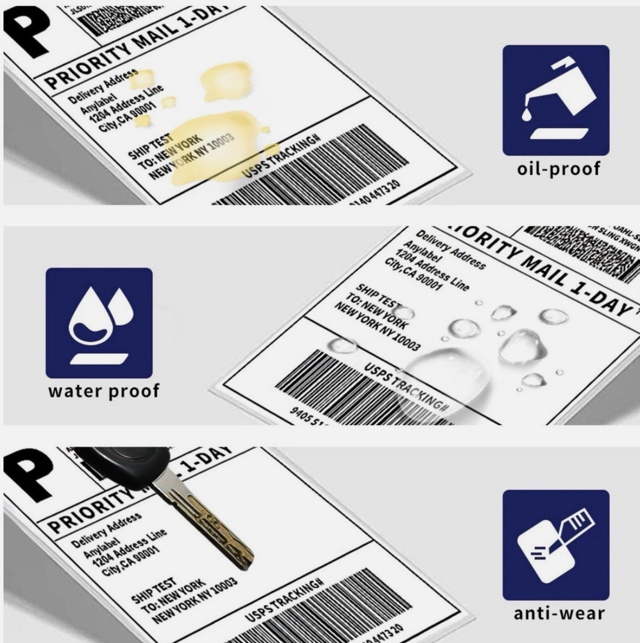 4″x6″ Fanfold Direct Thermal Shipping Labels for Zebra and Rollo 500 PCS