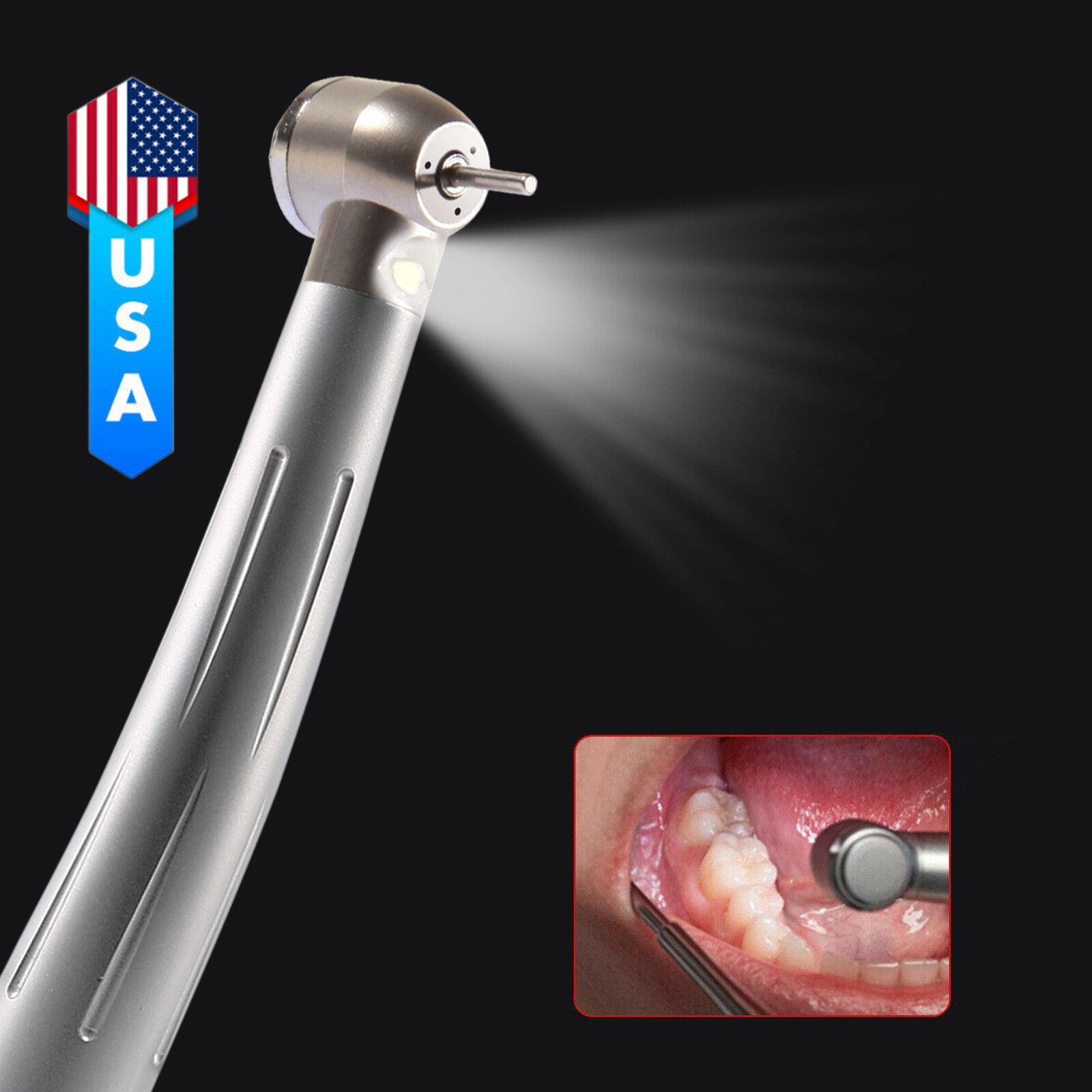 Dental Fiber Optic LED High Speed Handpiece 2H E-generator NSK Style Burr