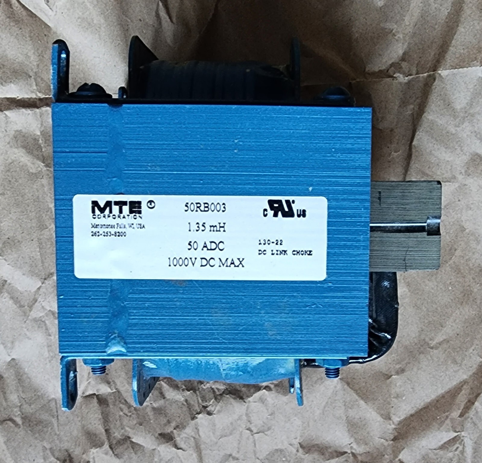 MTE 50RB003 Dc Link Choke 1.35mh Used