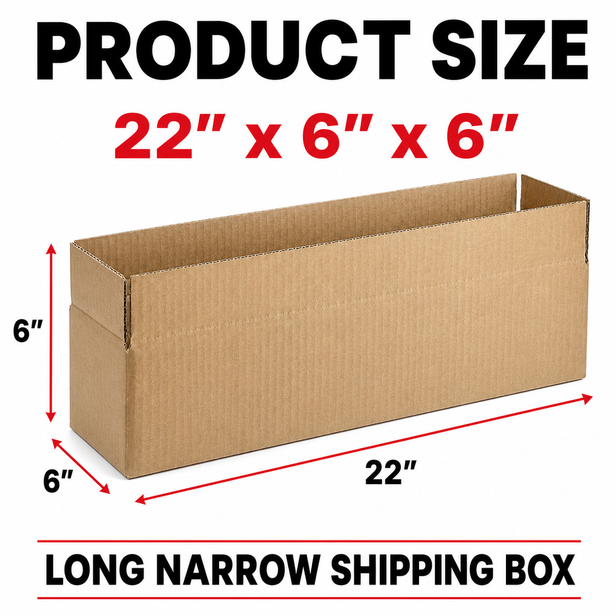 100 Pack 22x6x6 Corrugated Shipping Boxes Kraft Cardboard Mailer Packing Boxes