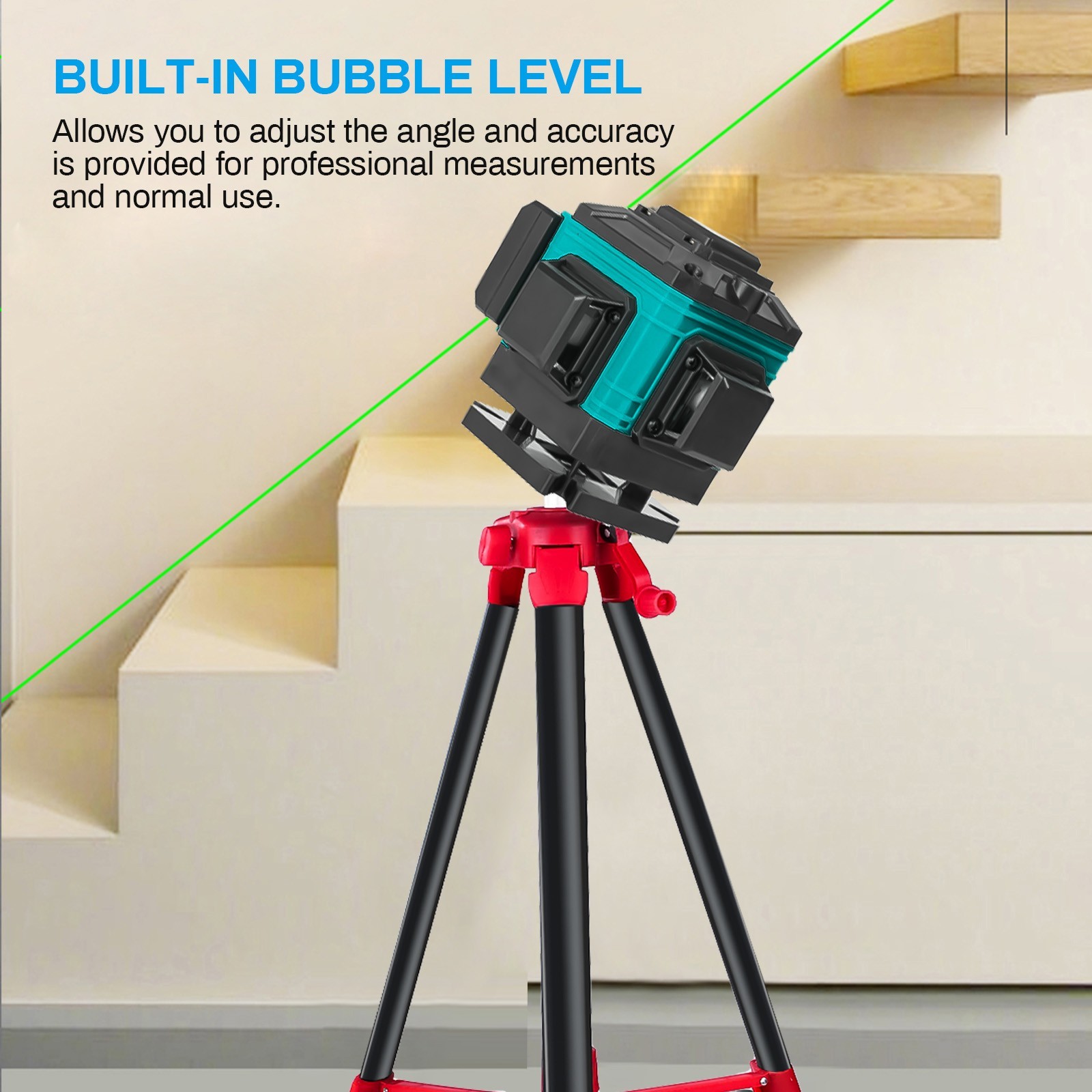 Portable 1.5m Tripod Level Stand Lightweight Steel Construction for Laser Tools