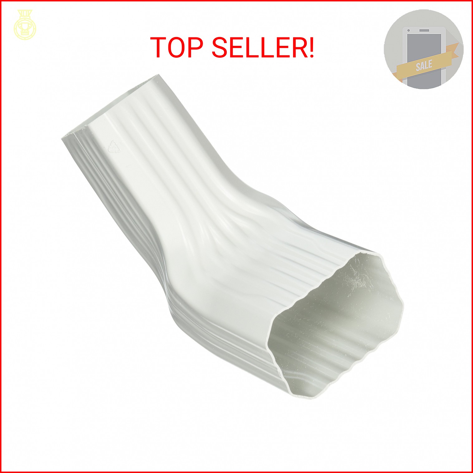 Amerimax 37064 Transition Elbow, Vinyl, White