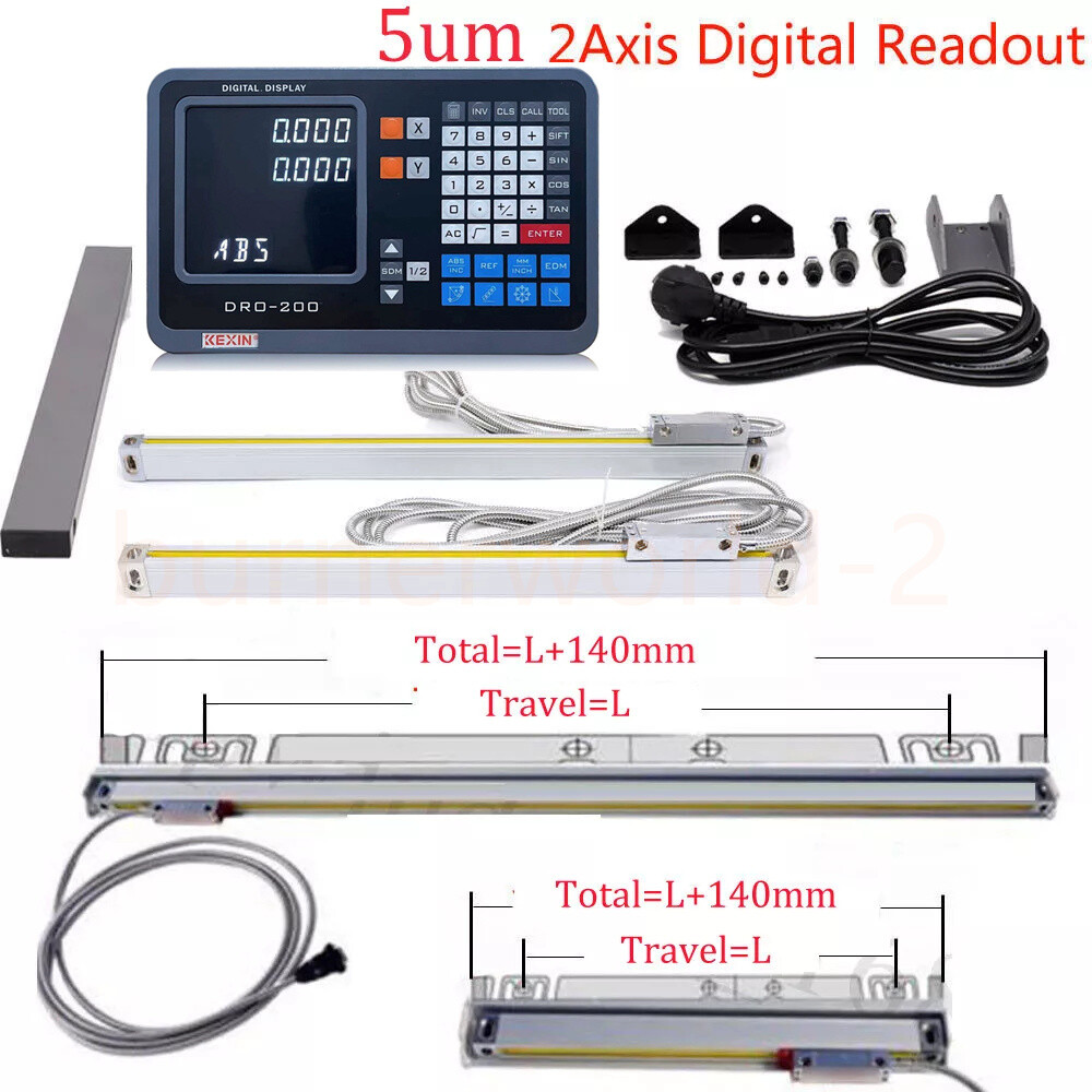 16″& 40″ TTL Linear Scales 2Axis Digital Readout Kit DRO Display Bridgeport Mill