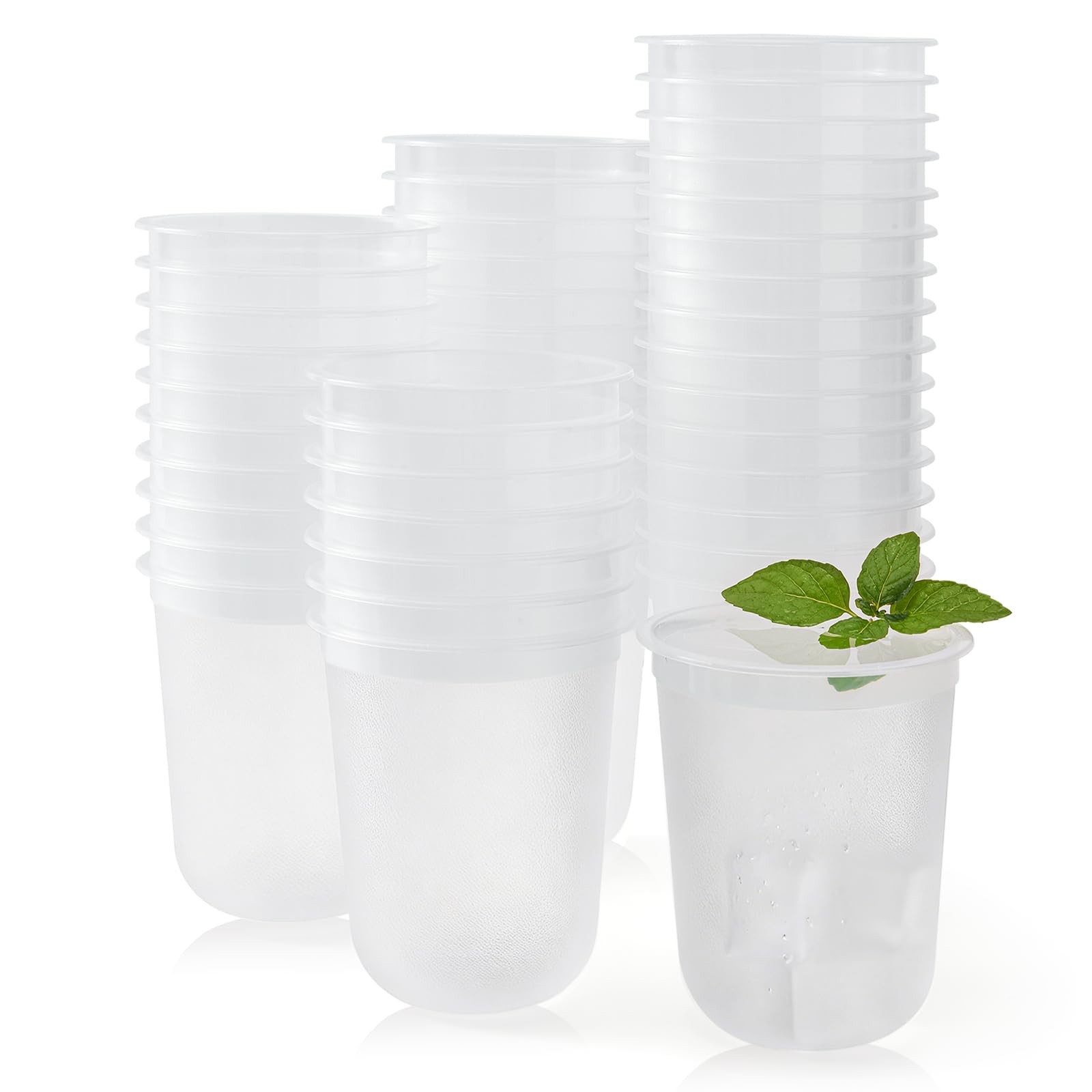 50 Pack Frosted Plastic Cups Clear Disposable Cocktail Glasses for Graduation…