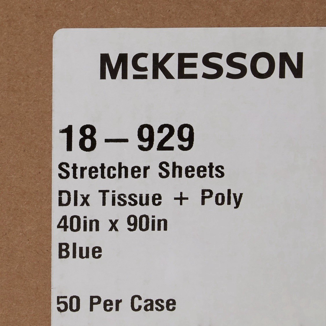 McKesson Stretcher Sheet Blue 40 Inches Wide X 90 Inches Long 18-929 50 per Case