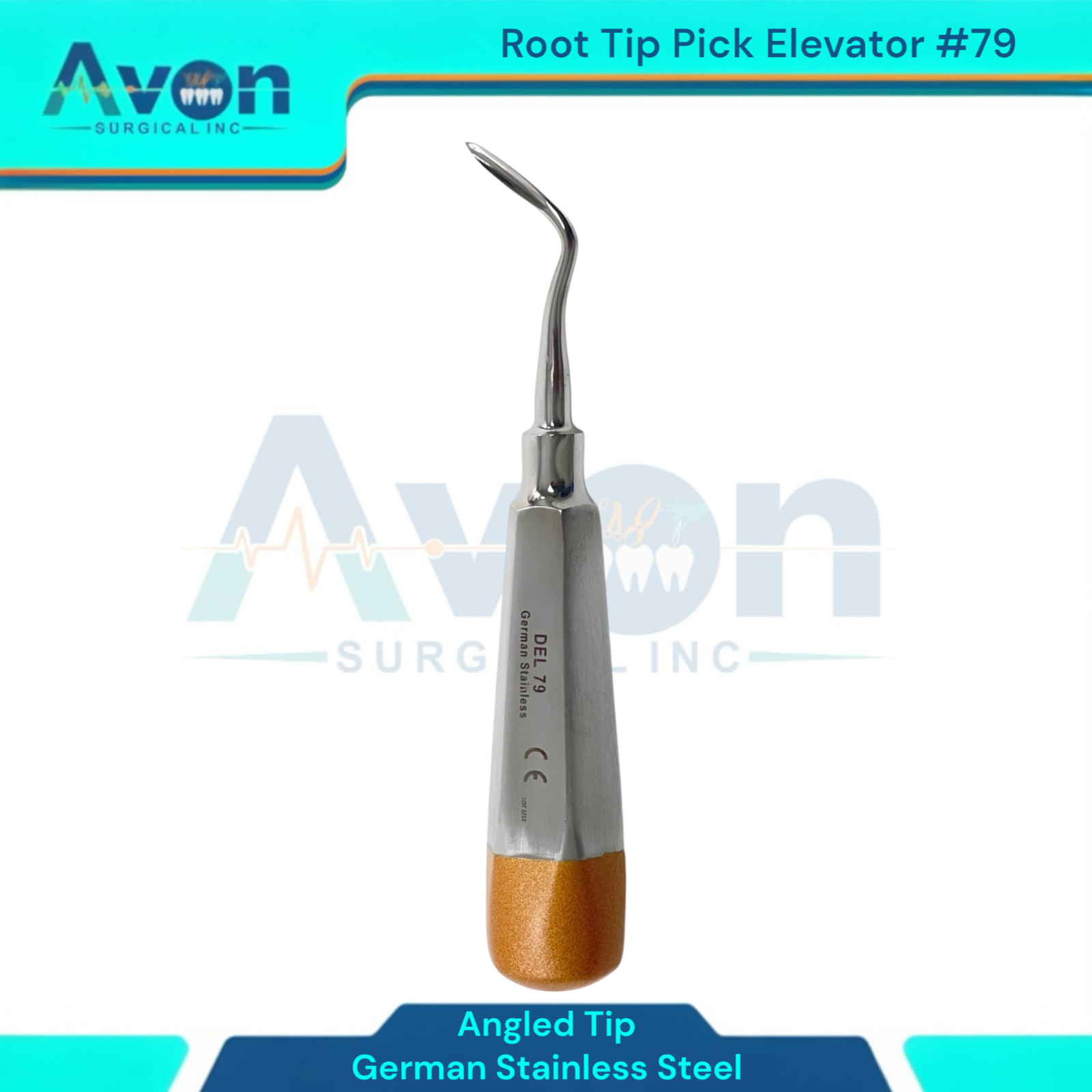 #79 Dental Tooth Root Extraction Elevator Pick, Angled, Sharp Tip – Stainless