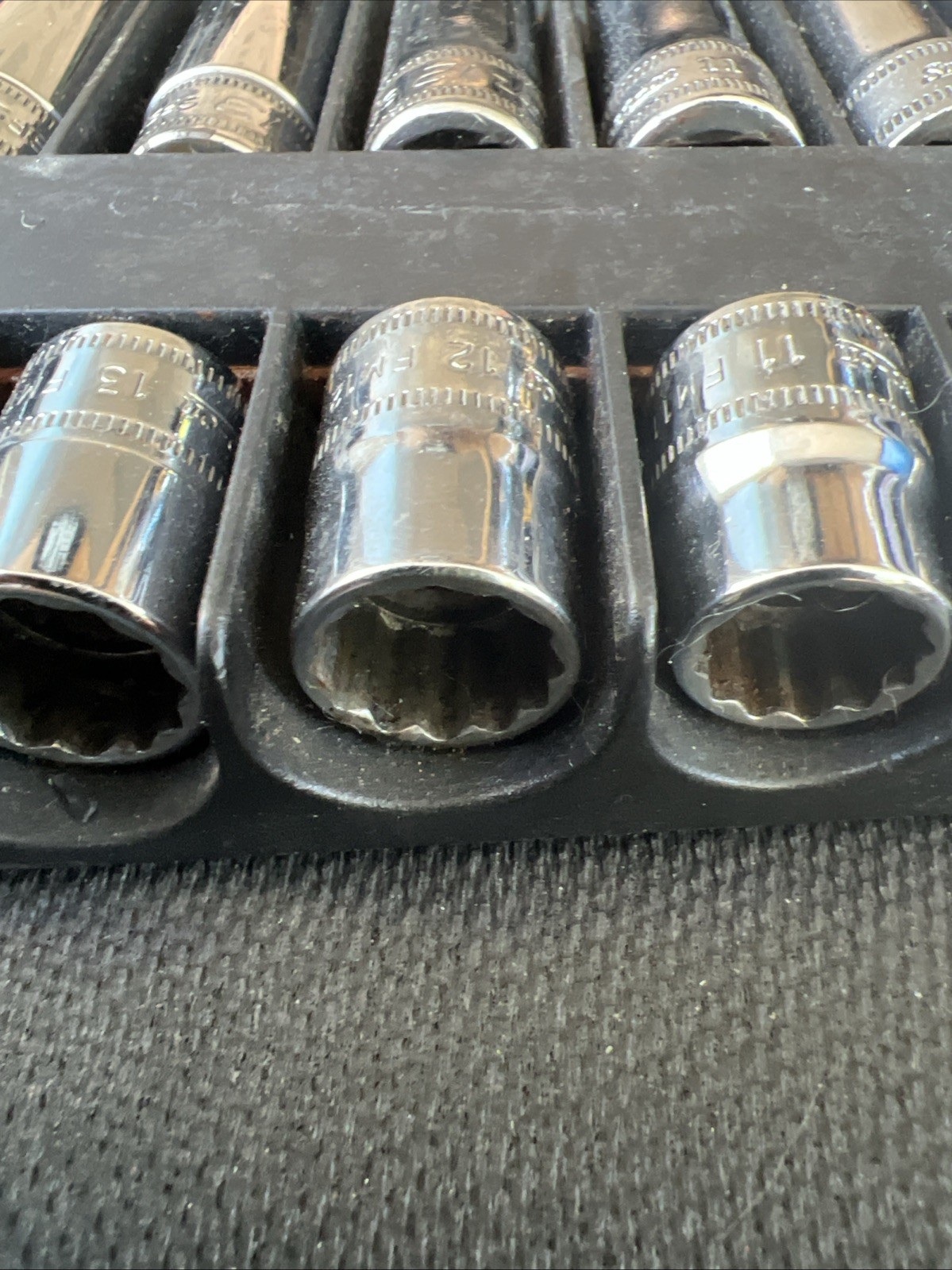 Snap On 28 pc 3/8″ Drive 6/12 Point Metric Deep Standard Socket Set Mag Tray🔥