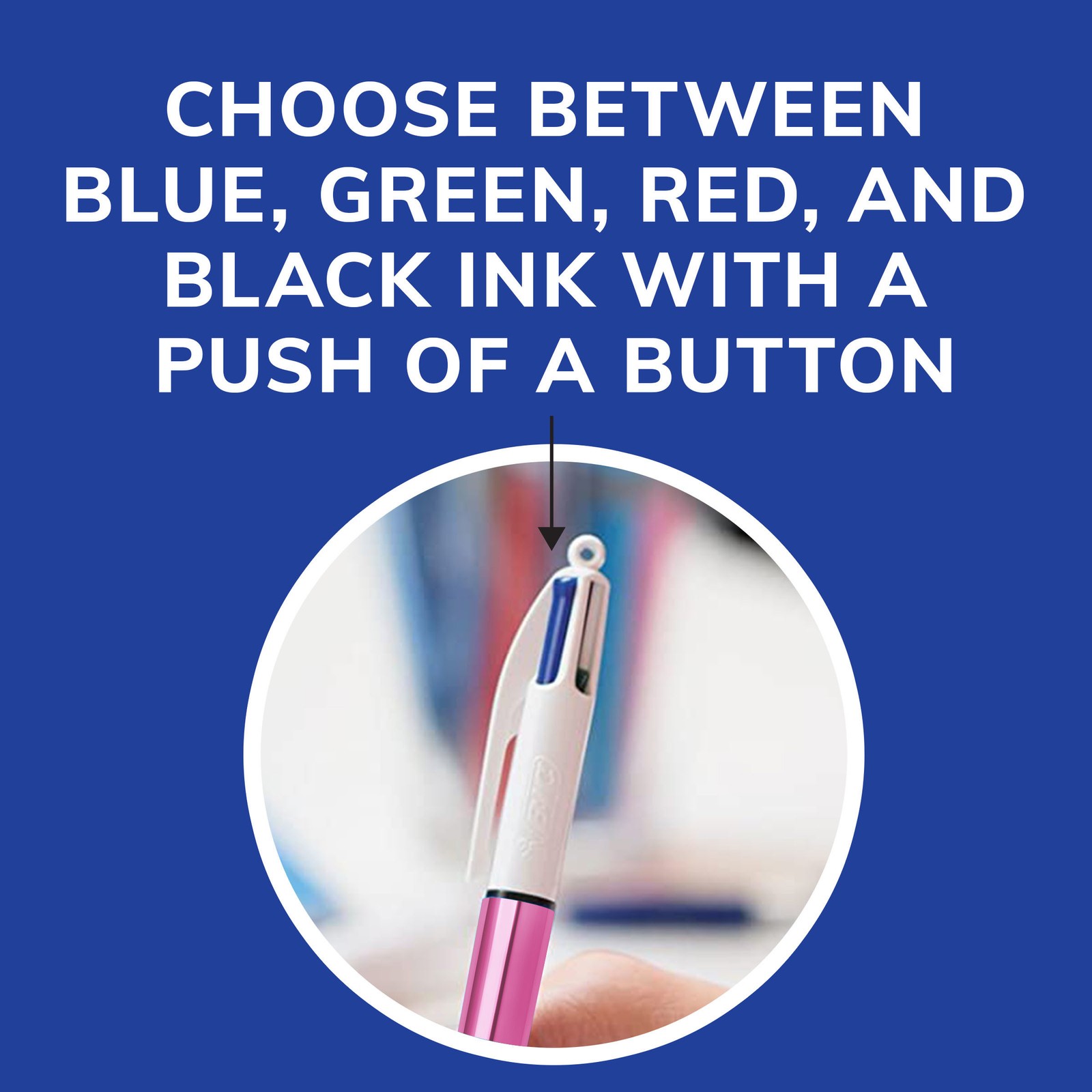 BIC 4 Color Shine Retractable Ballpoint Pen, 1.0 mm Point, 6-Count