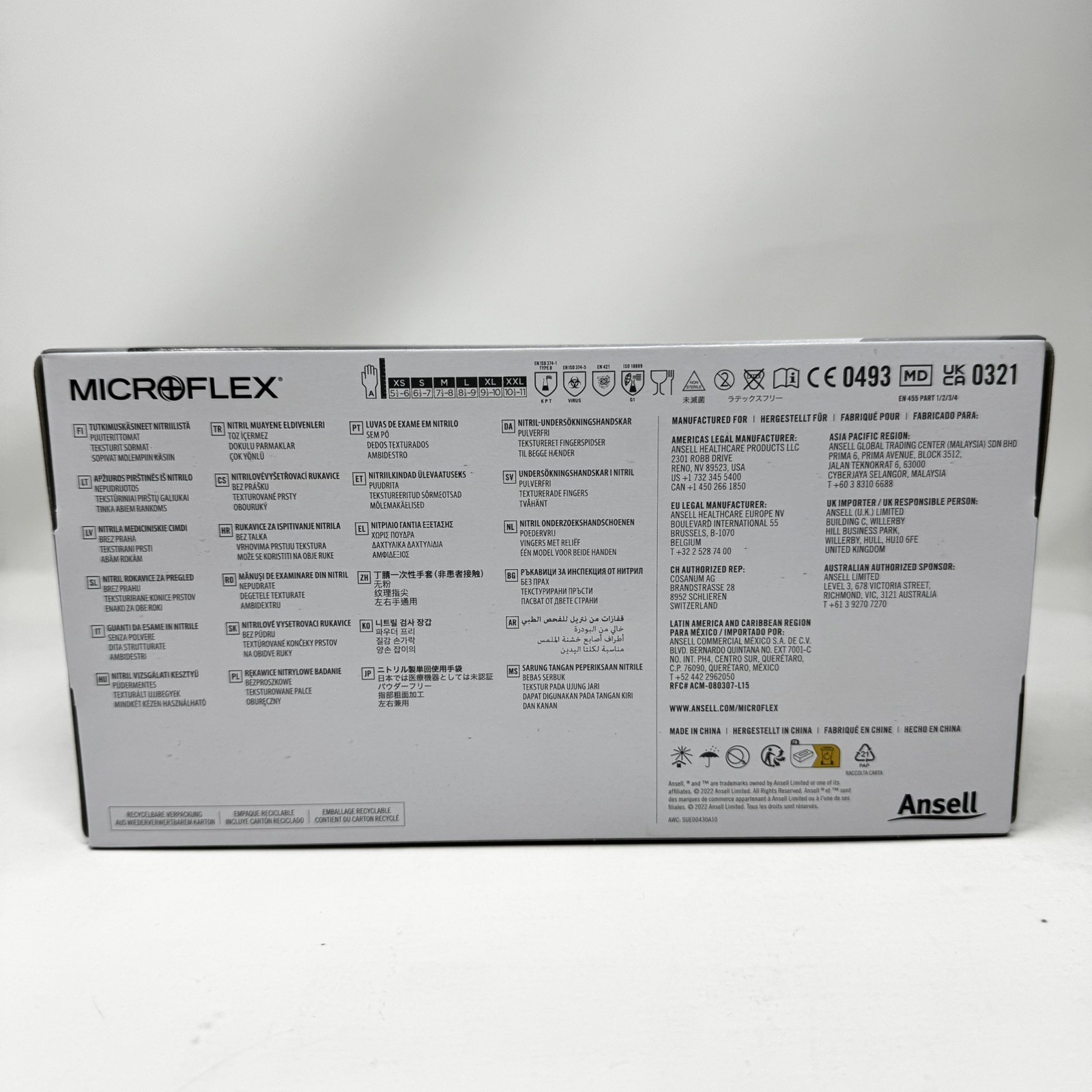 1-Box Ansell MICROFLEX Midknight Touch 93-732 Nitrile Exam 100 Gloves Med Black