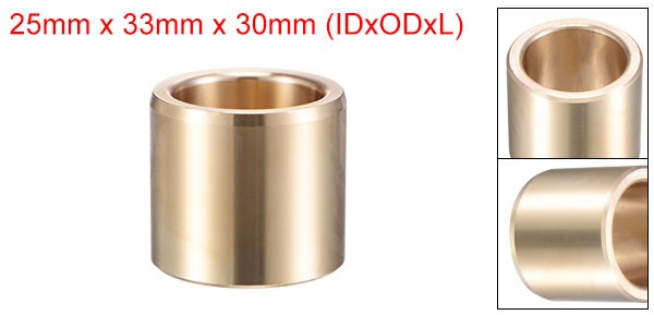 Sleeve Bearings 25mm x 33mm x 30mm Wrapped Oilless Bushings Cast Brass