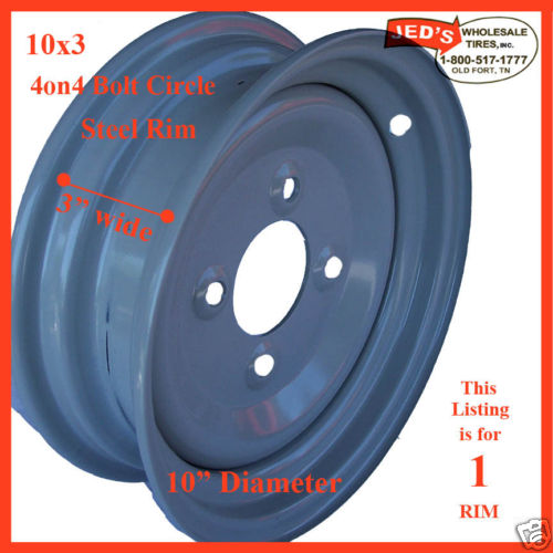 10×3 4/4 Rim wheel 4-Hole some Georgia concrete Buggies wagons uses 4.00-10 tire